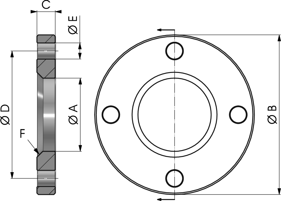 Trailer Axle Spindle With 5-Hole Brake Flange - 1-3/4 Inch To 1-1/4